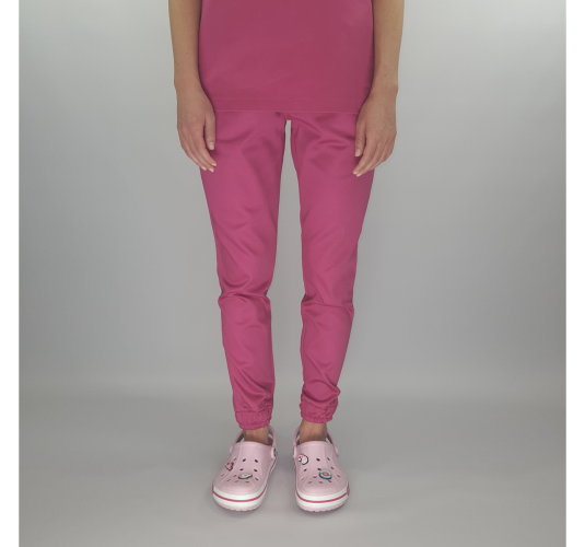 Spodnie medyczne ze ściągaczem OHIO różowe