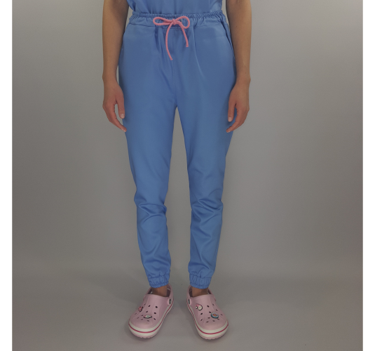 Spodnie medyczne ze ściągaczem OHIO błękitne