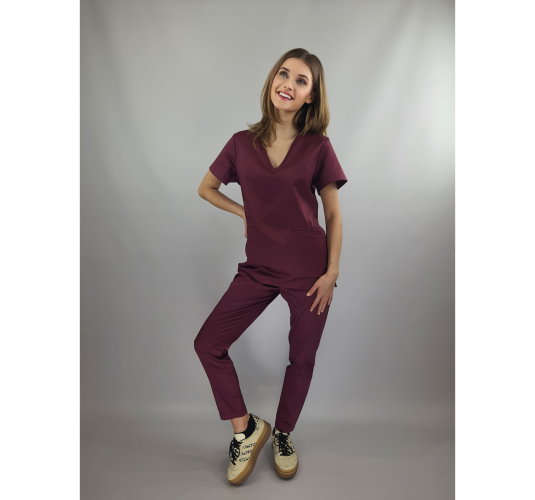 Bluza medyczna TOKIO bordowa