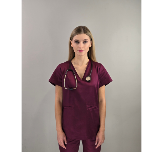Bluza medyczna VARSOVIE bordowa