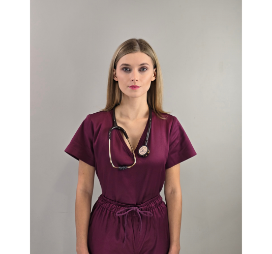 Bluza medyczna VARSOVIE bordowa