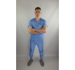 Spodnie medyczne ze ściągaczem BANGKOK błękitne