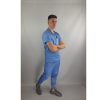Spodnie medyczne ze ściągaczem BANGKOK błękitne