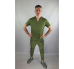 Spodnie medyczne ze ściągaczem BANGKOK oliwkowe
