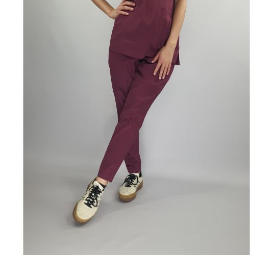 Spodnie medyczne klasyczne SOHO bordowe