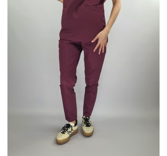 Spodnie medyczne klasyczne SOHO bordowe