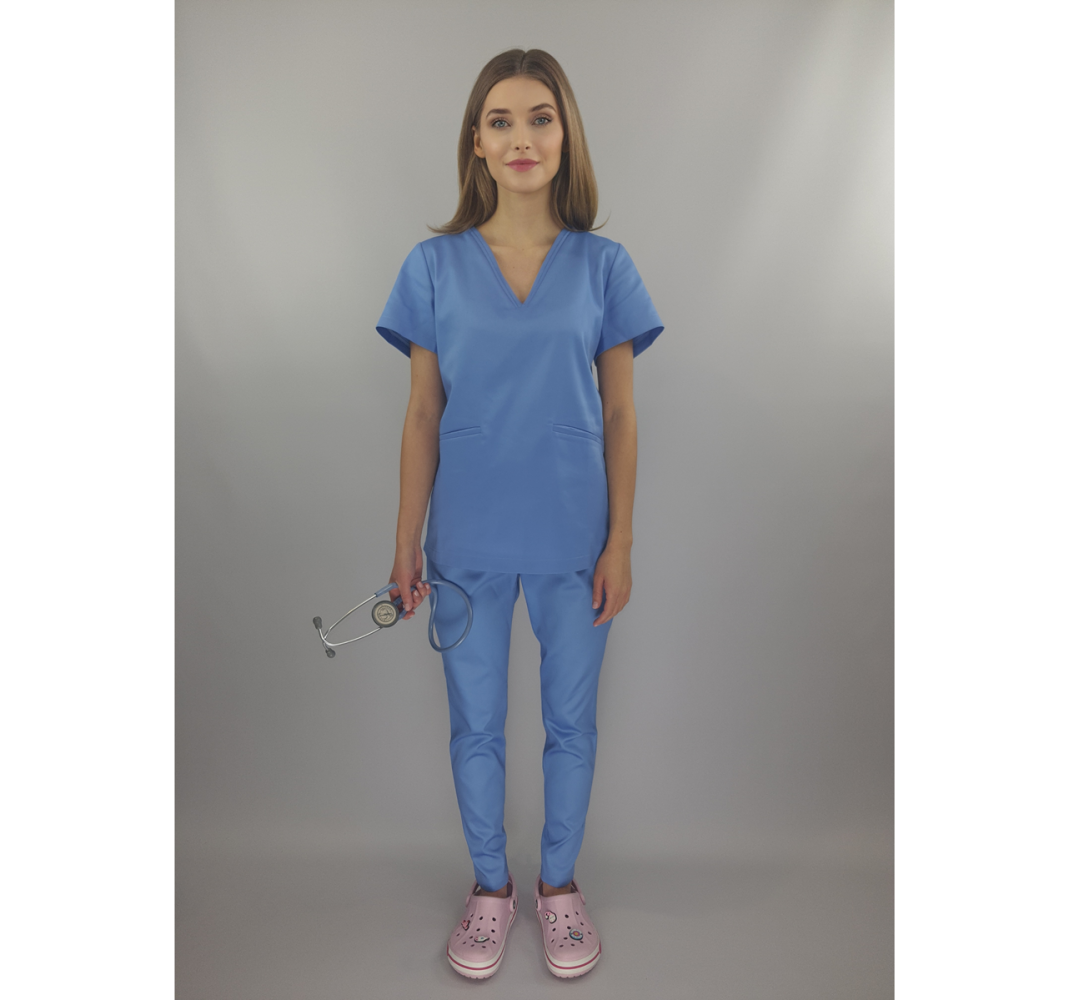 Spodnie medyczne klasyczne SOHO błękitne