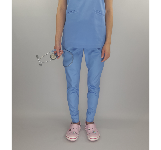 Spodnie medyczne klasyczne SOHO błękitne